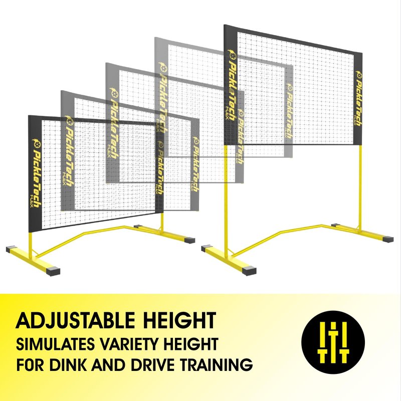 PICKLETECH Flex Version 4ft Pickleball Practice Rebounder Net, Expandable to 10ft for Double Player Practice, Fully Adjustable Regulation Height, Portable with Carry Bag, Quick Setup for Outdoor Use
