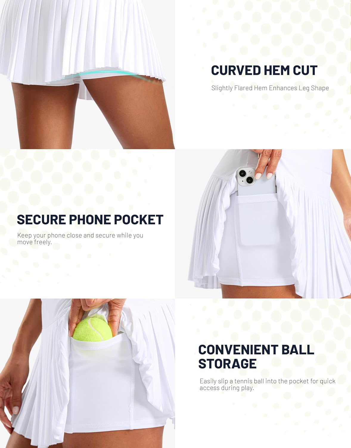 SANTINY Women's Pleated Tennis Skirt - High Waisted Athletic Golf Skorts with Pockets | Perfect for Workout & Pickleball