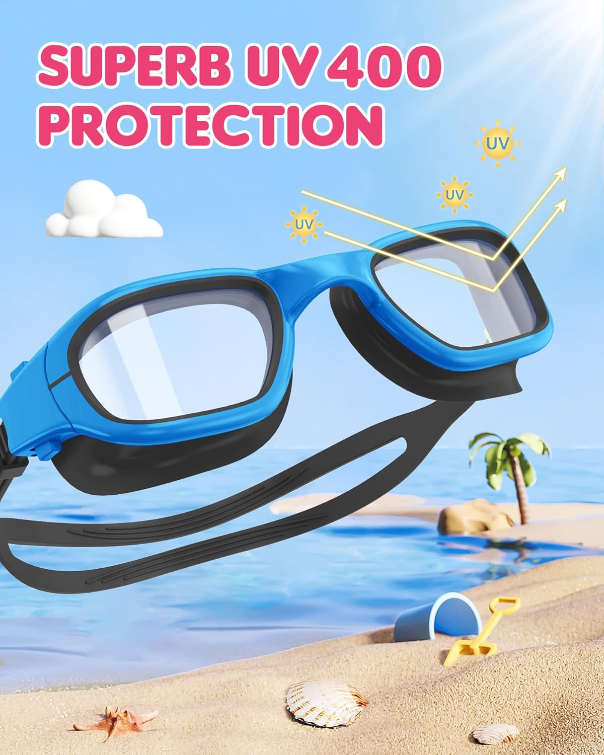 Skiennix Kids Swim Goggles - Anti-Fog UV Protection Pool Glasses for Ages 6-14 | Perfect for Boys & Girls