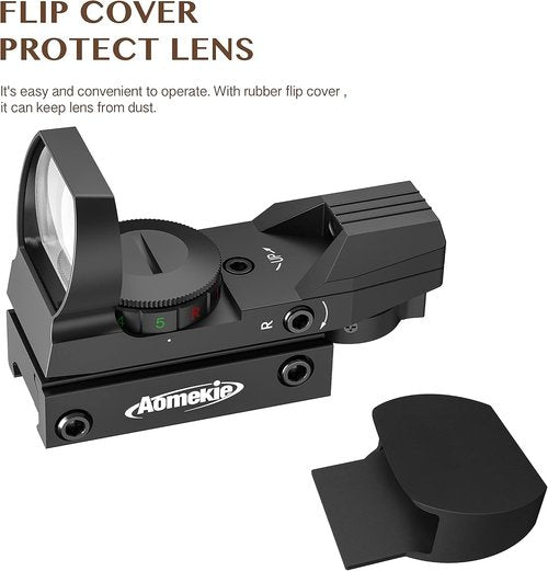 Aomekie Red Green Dot Gun Sight Scope - 4 Reticles Reflex Sight with 20mm Mount Rail