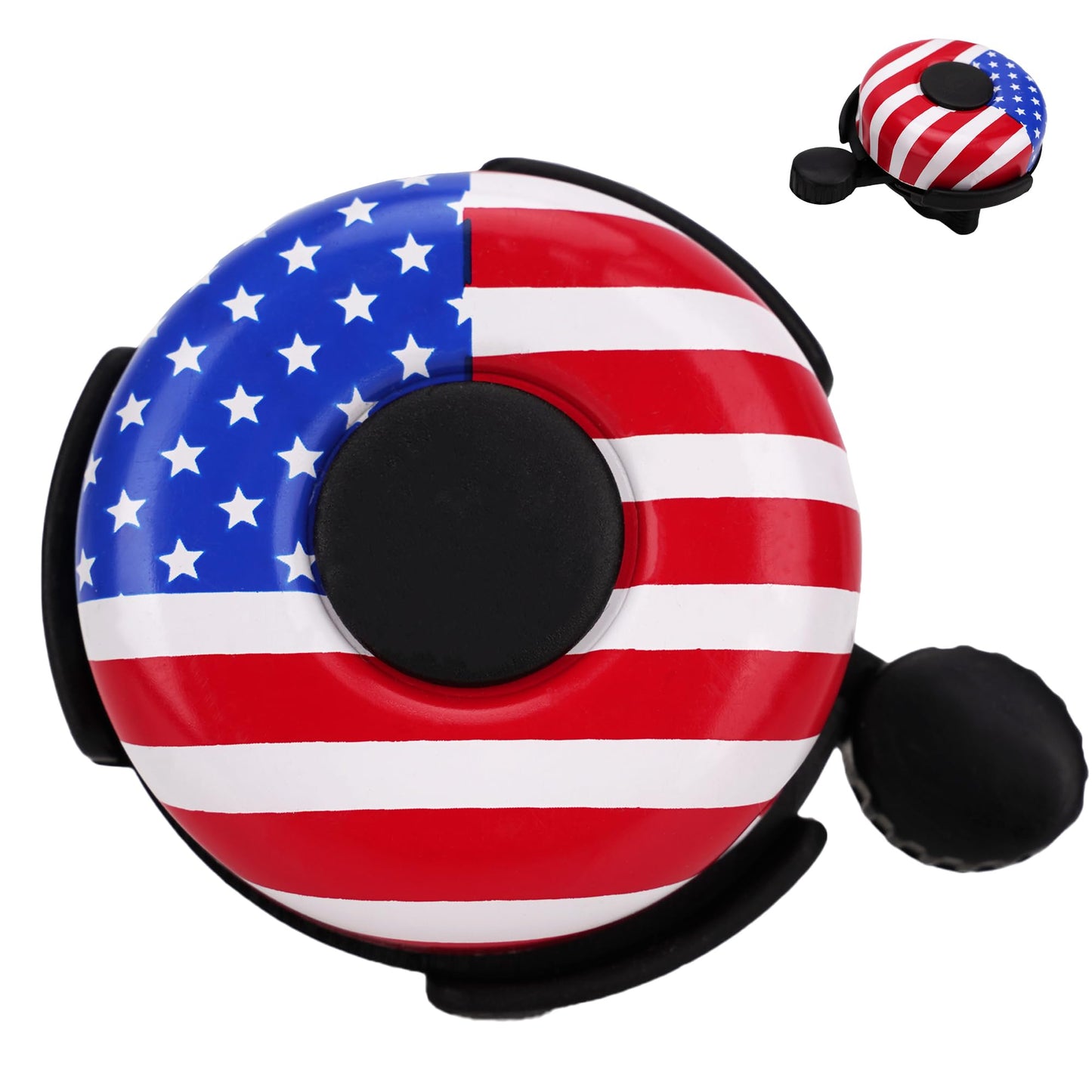 RidingRush Kids Bike Bell, Bicycle Bell with American Flag Design for Boys and Girls, Metal Dome Handlebar Bell for Toddler Bikes, BMX, Cruiser and Scooter (250th Anniversary)