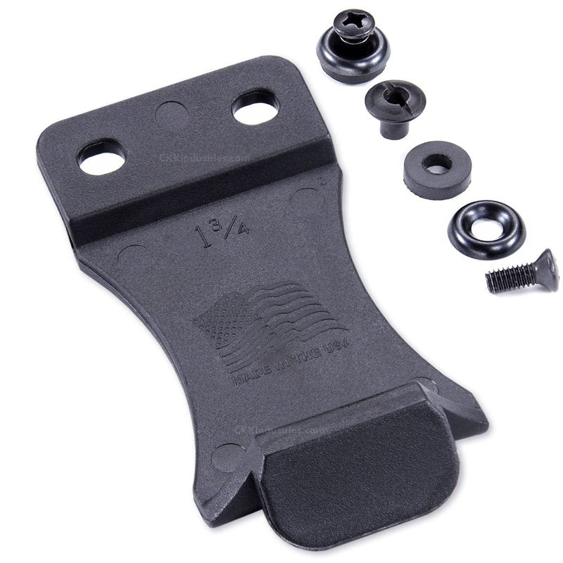 KYDEX Belt Clip for Holsters & Sheaths – (Fits 1.75in Belts) - (Inside-The-Waistband/IWB) - (USA Made) - (w/Mounting Hardware) - (2 Pack) - Adjustable Cant Carry Clips