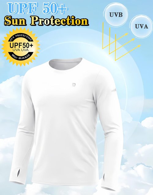 DAXIANG Men's Long Sleeve Rash Guard - UPF 50+ Sun Protection for Hiking, Running & Fishing | Quick Dry, Lightweight