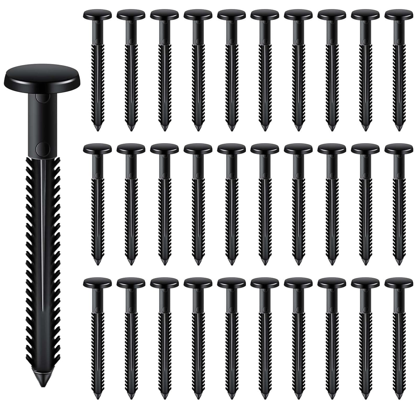QincLing 30Pcs Vinyl Shutter Fasteners 3 Inch Black Window Shutter Panel Pegs Shutter Screws Pins Plastic Shutter Exterior Spike Loks Anchor for Installing Decorative Wood Aluminum Vinyl Shutter