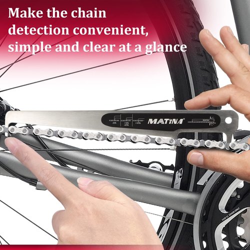 MATINA Bike Chain Checker Tool, CC-4 Bike Chain Wear Gauge, Bicycle Chain Checker Measuring Tool