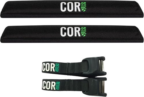 COR Surf Aero Roof Rack Pad - Premium No-Scratch Silicone Tie Down Straps for Surfboards, SUPs, Kayaks & Canoes | 19" Wide