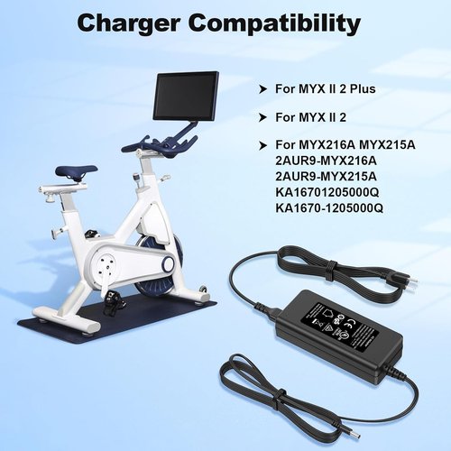 VIFOCUFY Charger Power Supply for MYX Fitness Bike Power Cord AC DC Adapter with UL for MYX II 2 Charger Replacement for MYX II 2 Plus MYX216A MYX215A 2AUR9-MYX216A Cycling Bike