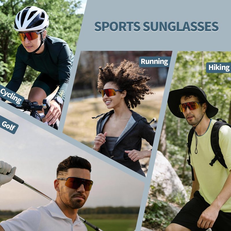 BangLong Running Sunglasses for Men Women - 24g Lightweight UV400 Protection Sports Sun Glasses for Cycling Driving Baseball, Navy