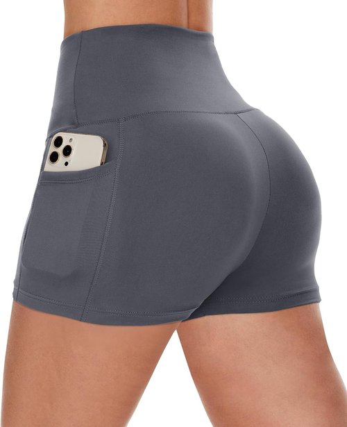 CAMPSNAIL Biker Shorts for Women - High Waisted Spandex with Pockets | Tummy Control in 3"/5"/8" Sizes