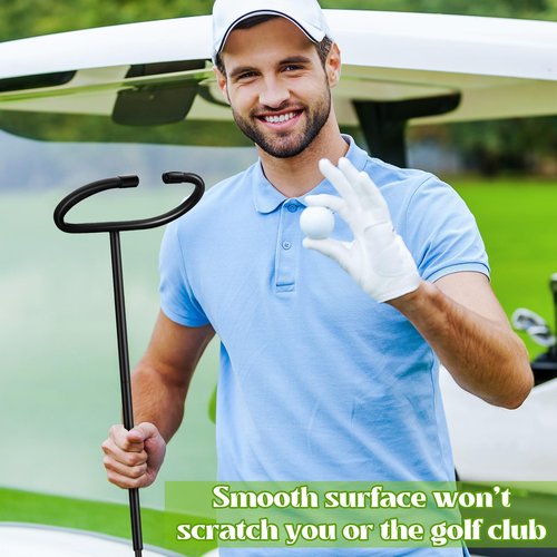 Silipull 2 Pcs C Shaped Golf Club Holder Keeps Your Clubs Clean, Dry and Visible Soft Rubber Covered Golf Stand, Easy to Carry Putter Holder