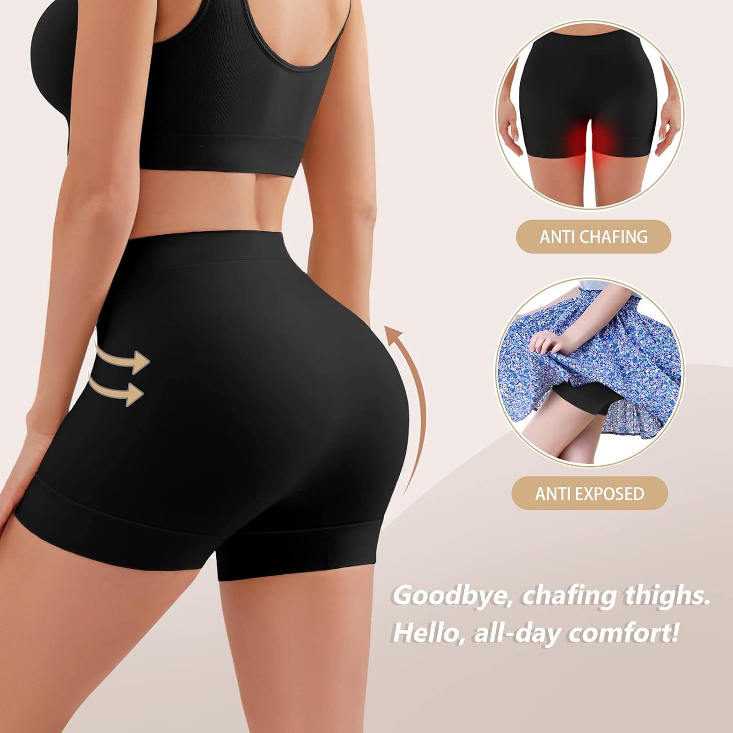 YADIFEN Slip Shorts - Smooth Anti-Chafing Boyshort Panties for Women | Seamless Yoga Underwear