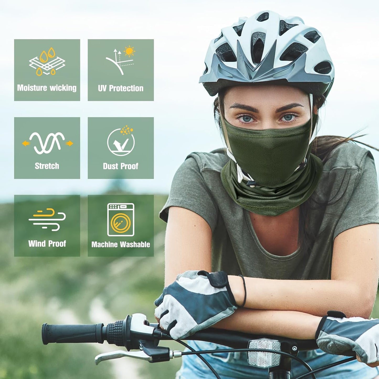 Skiennix 6 Pack Neck Gaiters - UV Protection Cooling Face Masks for Men & Women | Summer Scarf Bandana