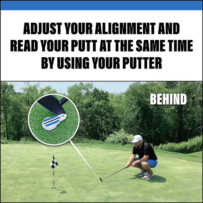 Alignment Ball Mark - Putting Alignment Aid Tool - Golf Ball Marker - Rotate to Aim - Golf Gift Accessory for Men & Women Golfers - USGA Compliant - Blue
