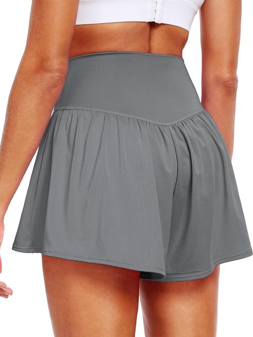 CADMUS Women's 2-in-1 Athletic Shorts - Flowy Spandex Butterfly Workout Tennis Skorts