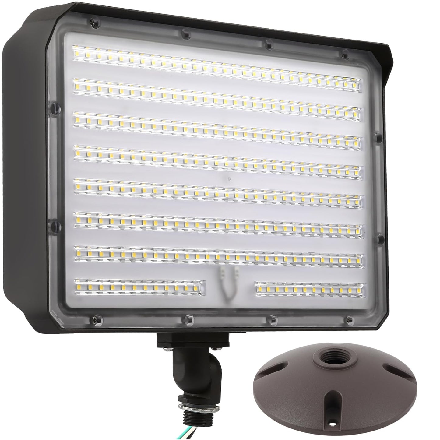 180W Outdoor LED Flood Light Dusk to Dawn with Knuckle, 25200LM 1500W Equivalent, 100-277V 5000K Daylight, ETL Commercial LED Flood Light Fixture, Outdoor Security Lighting for Landscape/Parking Lot