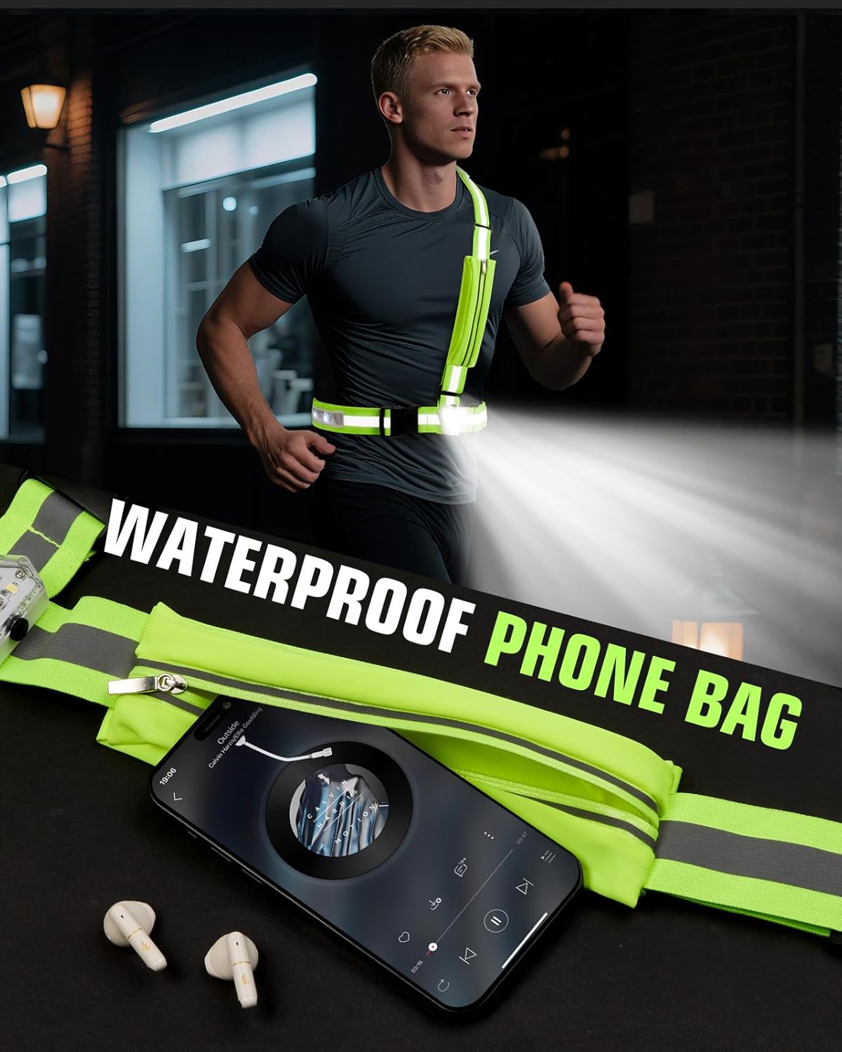 Zacro LED Reflective Vest - 500LM Rechargeable Light Up Running Gear | 5 RGB Colors, IPX4 Waterproof, Adjustable for Men & Women
