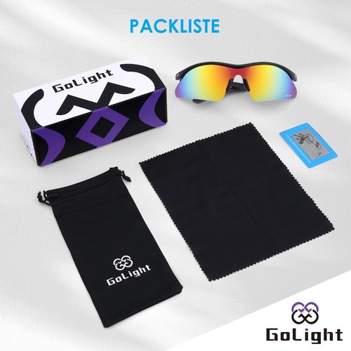 GoLight Polarized Wraparound Sports Sunglasses for Men & Women – UV400 Protection, Anti-Glare TAC Lens, Lightweight Frame with Metal Hinges – Ideal for Running, Driving, Cycling & Outdoor Sports