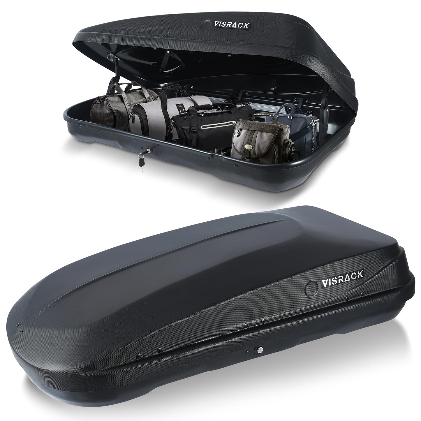 Rooftop Cargo Box, 13 Cubic Ft, for Family Travel and Road Trips, Black