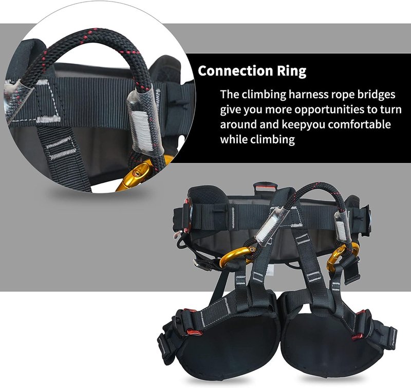 SOB Climbing Harness, Half Body Tree Climbing Harness Men,Thicken Widen Protect Waist Safety Harness for Arborist Harness,Working Rescuing at Height Safety Belt Harness