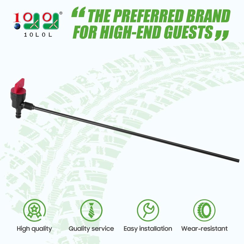 10L0L Fuel Siphon Pickup Tube for Club Car DS 1992 up, Precedent 2005 to 2008 Gas Golf Cart, with Shut-Off Valve, Replace OEM 1018969-01, 101896901, 6725, 8969