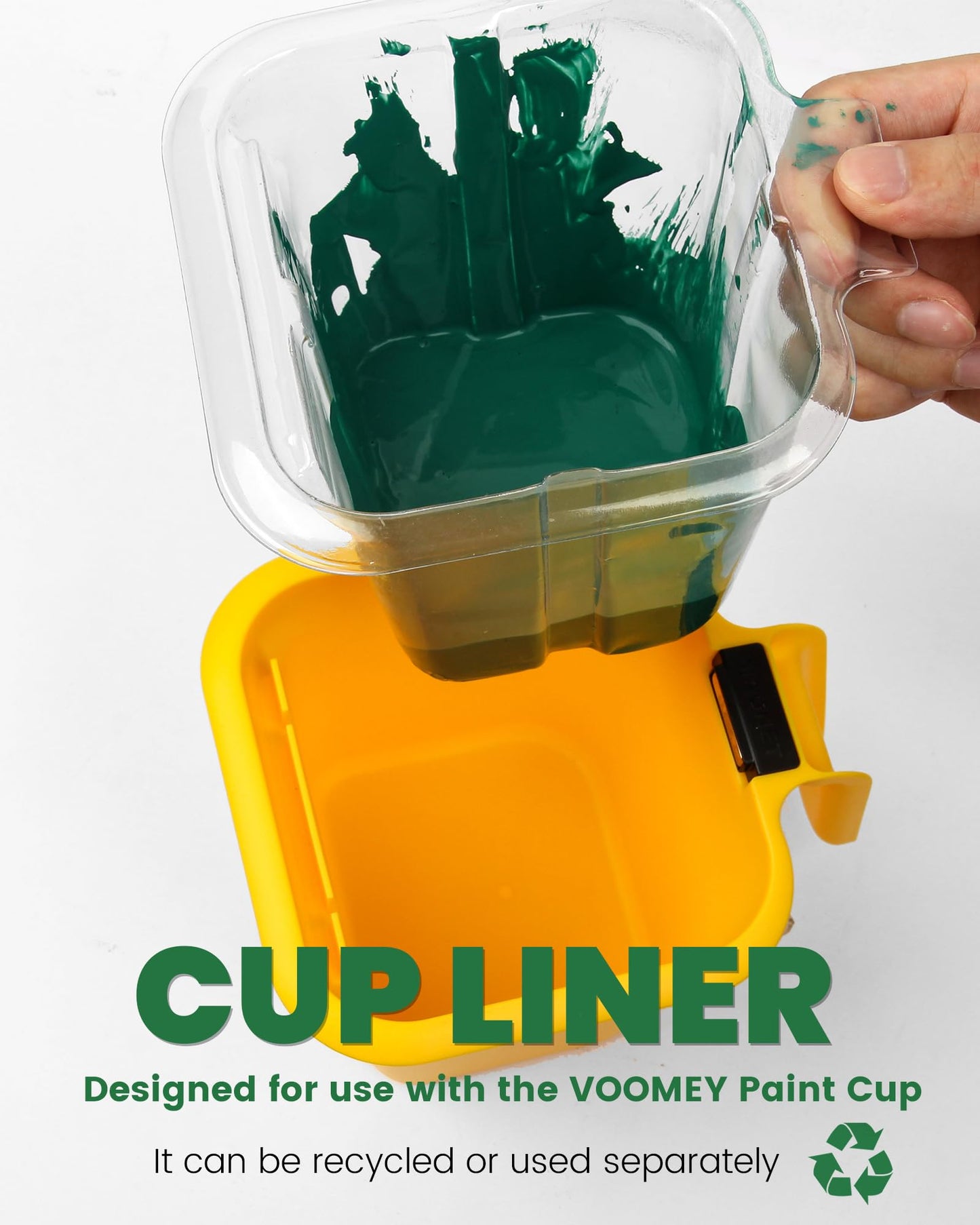 Voomey 13Pc Paint Cups for Painting, Small Paint Bucket Holds 16 oz. of Paint or Stain, Paint Cup, Paint Pail Liner, Brush, Trim Painting Tool, for Finishing Work and Repairs