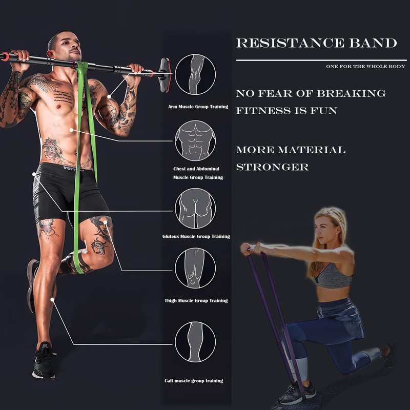 Pull Up Assistance Bands - Resistance Bands Set - Multi-Level Resistance, Fitness Band, Full Body Training, Suitable for Exercise and Physical Therapy Exercise Bands