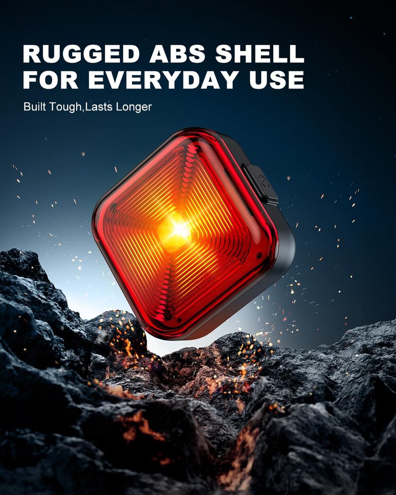 ONVIAN Bike Tail Light for Rear Bike Rack Mounting, USB Rechargeable LED Bicycle Rear Cycling Safety Flashlight, Waterproof Bicycle Tail Light with 5 Light Mode Options for Road Mountain