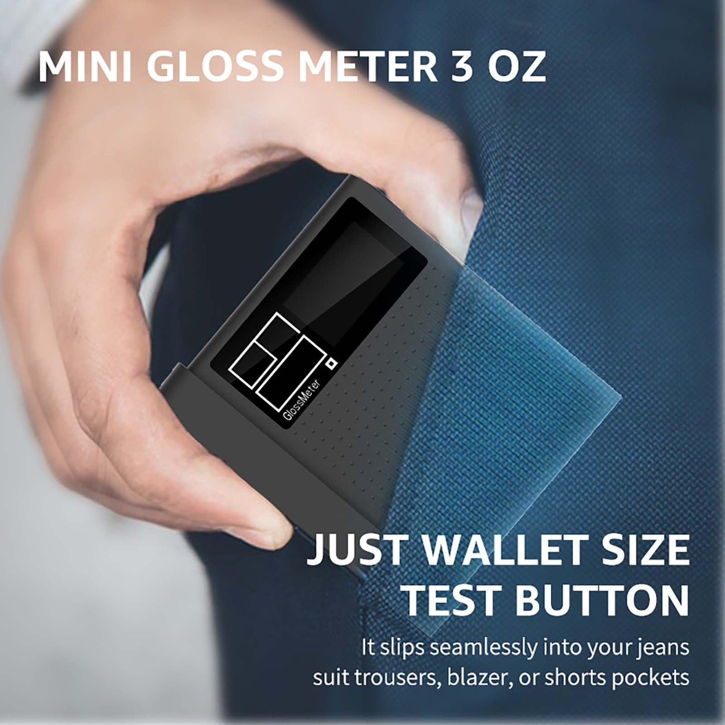 Auto Calibration Gloss Meter 60º 0-200GU Card Sized For Auto Paint Plastic Rubber Glass Hardware Stone Floor Tile Surface Glossmeter