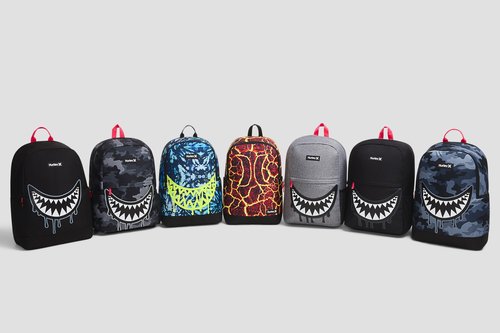 Hurley Unisex-Kids Graphic Backpack, Black/Black, One Size