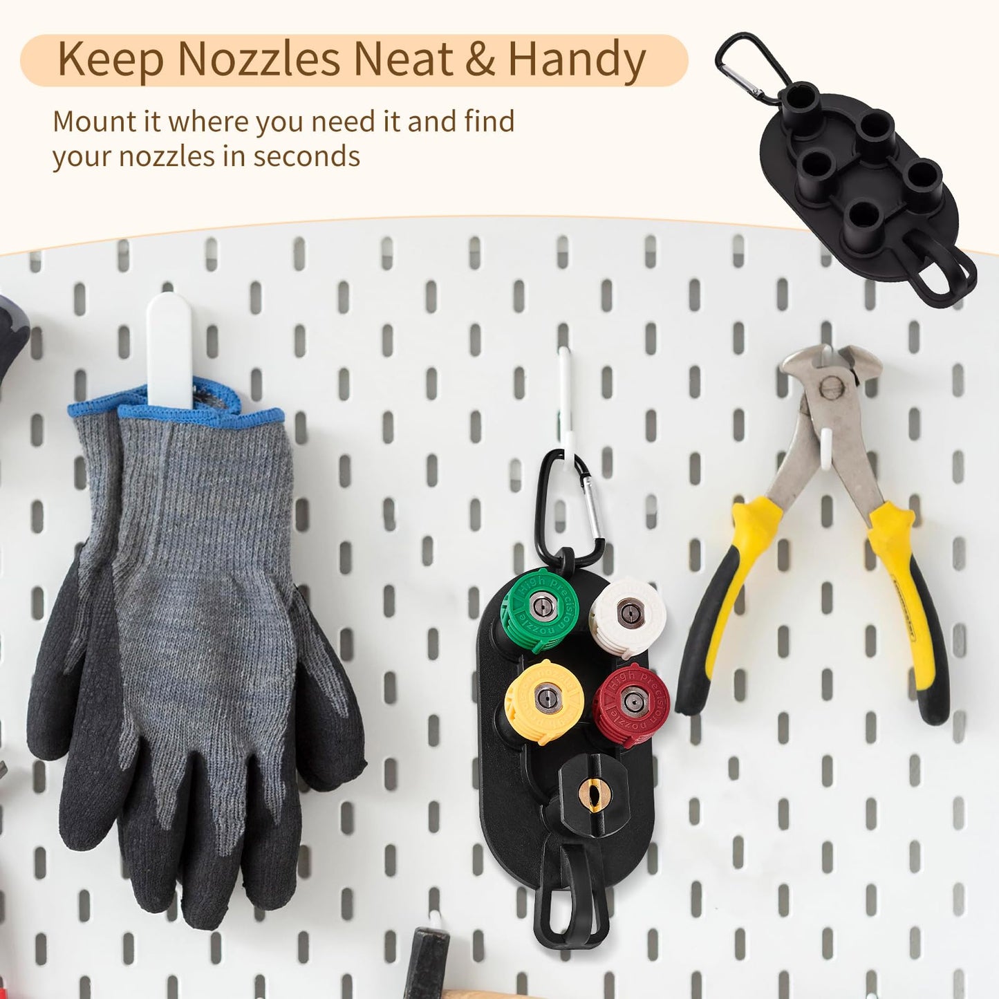 ZGJZGJ Pressure Washer Tips 5-Pack 1/4 Inch Quick Connect - 4000 PSI Multi-Degree Nozzle Set with Holder - Power Washer Accessories for Cleaning Car, Driveway, Patio, Deck, Great Gift for Car Lovers