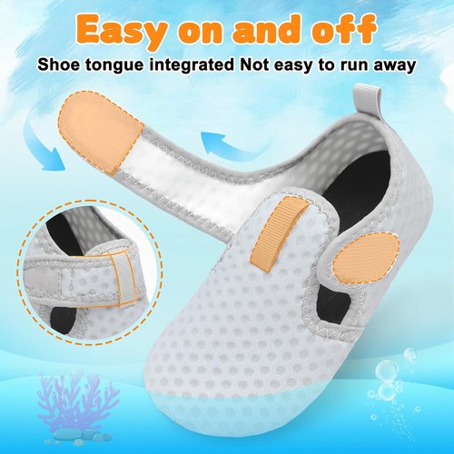 LeIsfIt Kids Water Shoes - Quick Dry Aqua Socks for Boys & Girls | Breathable Non-Slip Swim Footwear