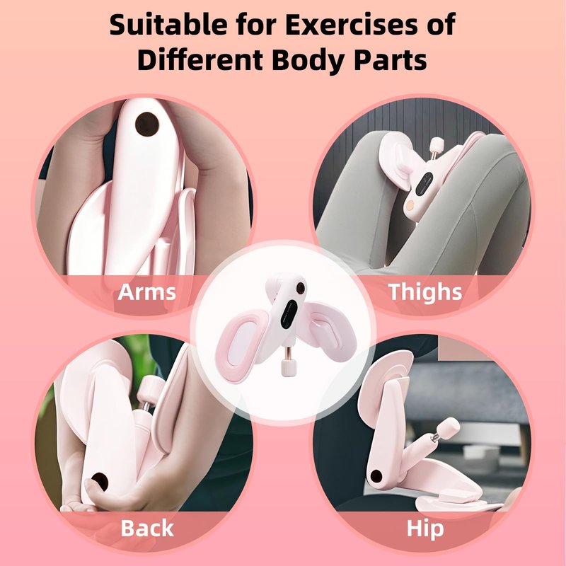 Thigh Trainer Thigh Hip Trainer Kegel Exerciser 36 LB, Leg and Inner Thigh Strength Exercise Equipment, Hip Shaper Trainer Machine，Pink