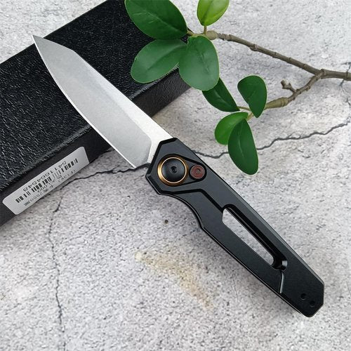 Multifunctional Knife, EDC Folding Pocket Knives For Men, 2.75in Stonewashed Reverse Tanto Blade, Black Aluminum Handles With Pocket Clip for Outdoor Camping