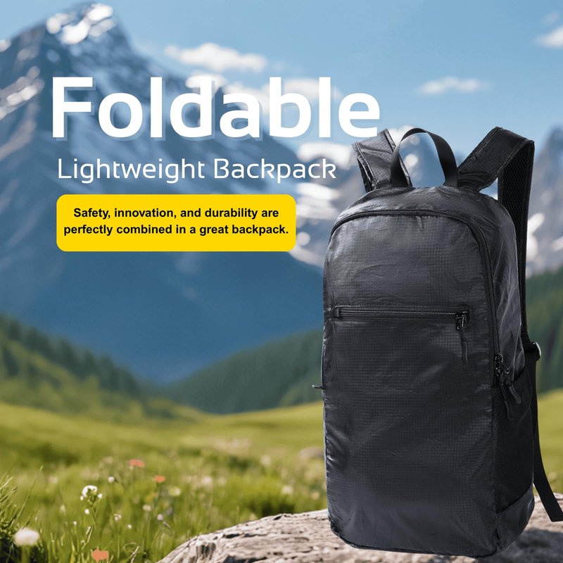 Quatian Lightweight Foldable Backpack – Water-Resistant Travel Daypack with Spacious Compartment & Front Pocket, Compact and Durable for Daily Use