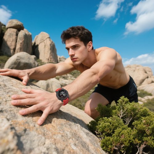OVERSTEP Watch Bands Compatible with Instinct 3 Amoled/Solar 50mm 26mm Soft Siliocne Strap for Garmin Instinct 3 Smartwatches, Red