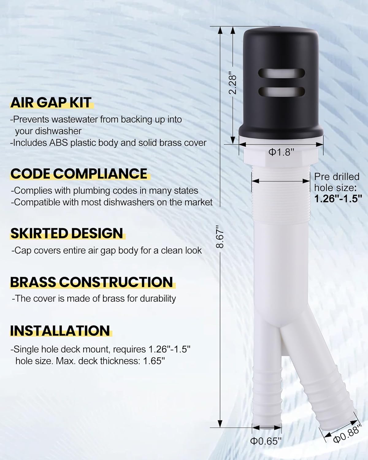 Stainless Steel Kitchen Faucet Combo with Water Filter - Brushed Nickel Sink Faucet for RO Systems