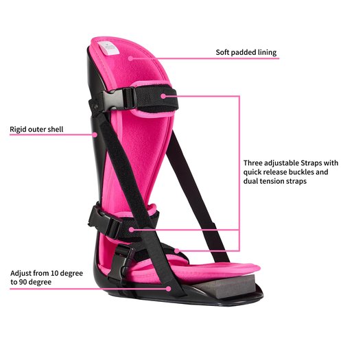 honarry Plantar Fasciitis Night Splint, Adjustable Foot Brace for Pain Relief, Achilles Tendonitis Night Splint Women(Black Shell and Pink lining S)
