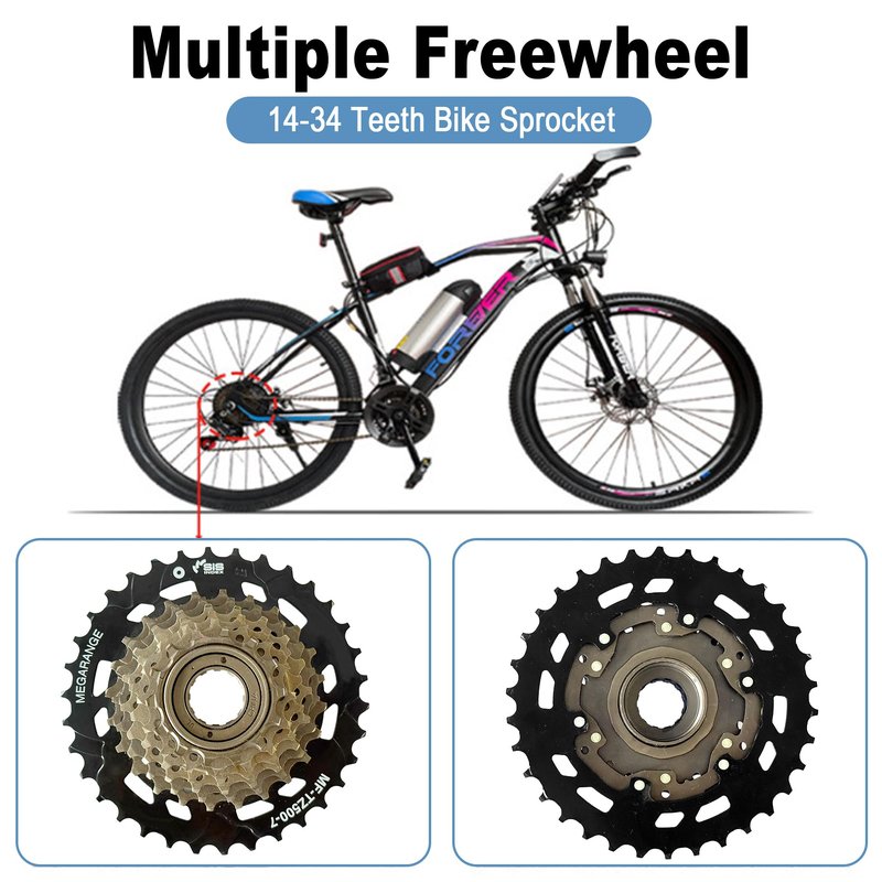 Aikolesa MF-TZ500-7 Bicycle Freewheel, 7 Speed Bike Freewheel, 14-34T Multiple Freewheel Cycling Replacement Part