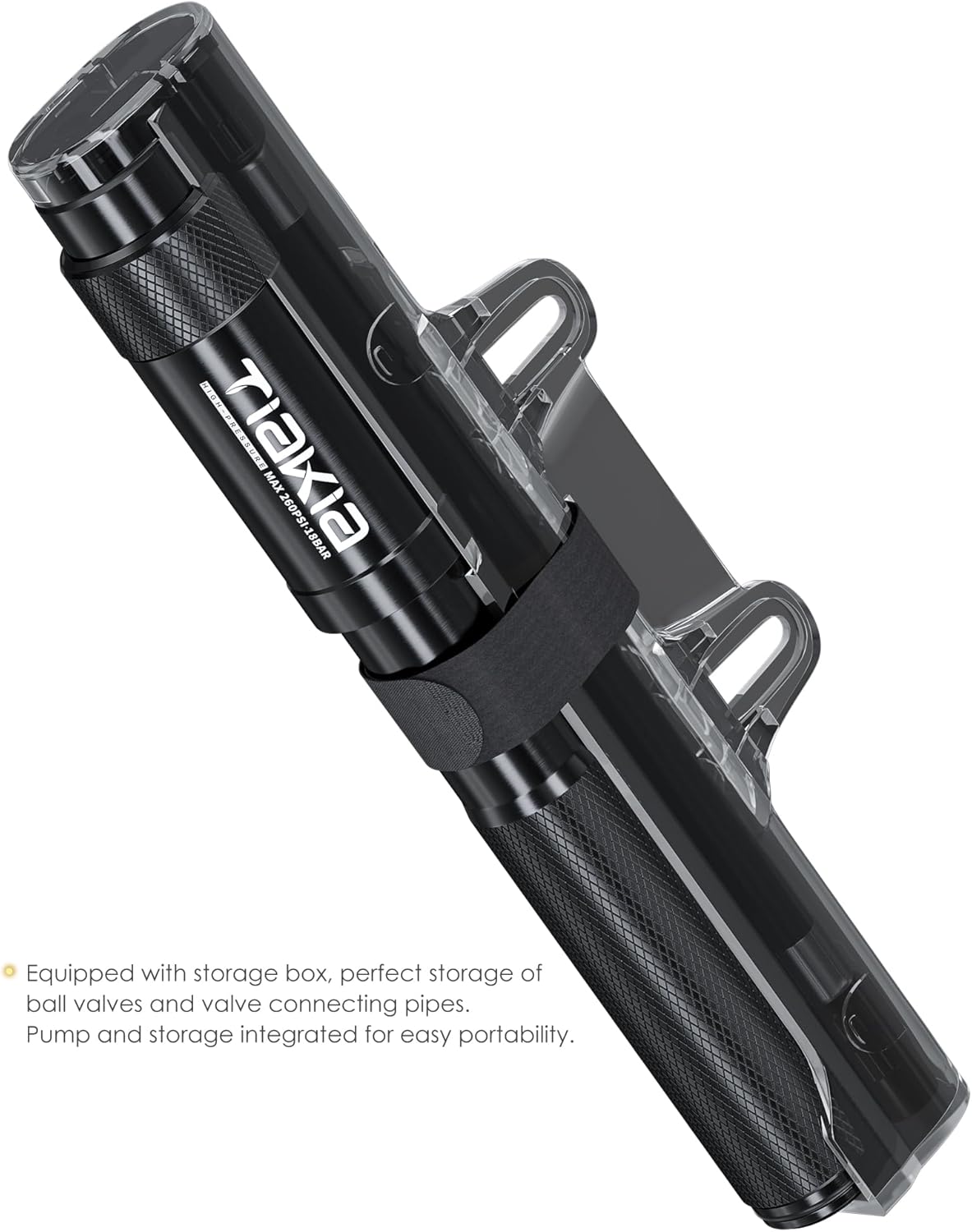 Tiakia Mini Bike Pump - Portable 260PSI High Pressure Frame Pump for Presta & Schrader Valves | Aluminum Alloy Tire Pump for Road & Mountain Bikes