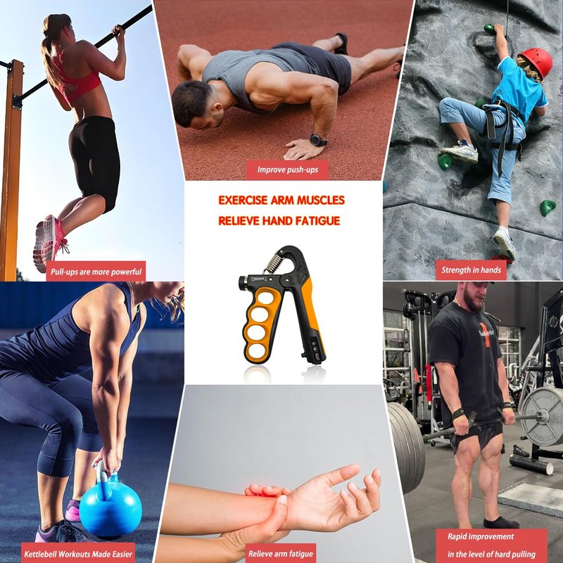 uvedabul Grip Trainer | Gain Herculean Strength with our Grip Strength Trainer - Crush Forearm Exercises with Adjustable Resistance and Ergonomic Design (yellow)