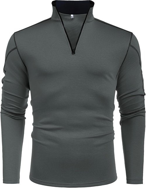 COOFANDY Men's Athletic Quarter Zip Pullover - Long Sleeve Running Shirt for Fall Workouts | Comfortable Fit