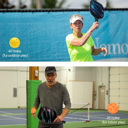 LSTECICE Pickleball Paddles Set of 4, Fiberglass Pickleball Paddles with Honeycomb Core, Lightweight Pickleball Set with Balls & Bag for Men, Women & Beginners