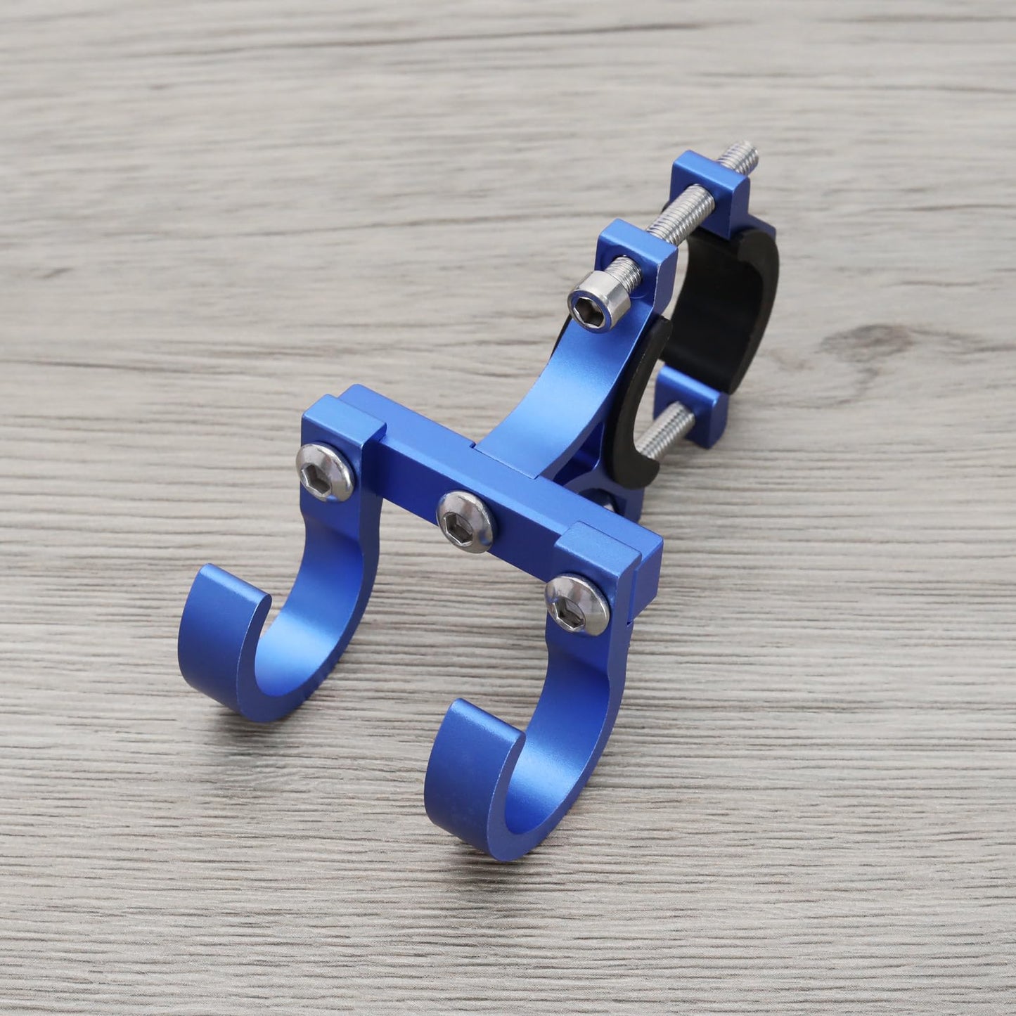 Create idea Aluminum Alloy Double Hook Holder Claw Hook Storage Bag Hook for 18mm-35mm Handlebar Diameter Blue