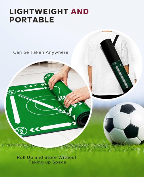 HAPBEAR Soccer Training Mat - Professional Anti-Slip Footwork & Ball Mastery Equipment - 0.2" Thick for All Ages