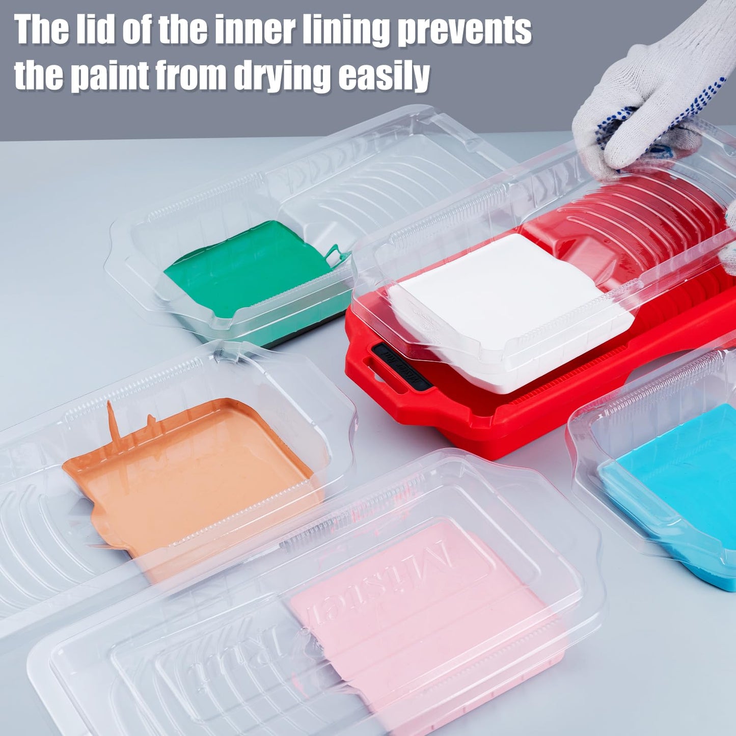 Mister Rui 4 Inch Paint Roller Kit, 12-Piece Professional Tray Set with 6 Microfiber Sleeves, Liner & Cover, Handle, 1.5" Angled Brush - for Walls, Ceilings, Cabinets, DIY & Pro Painting