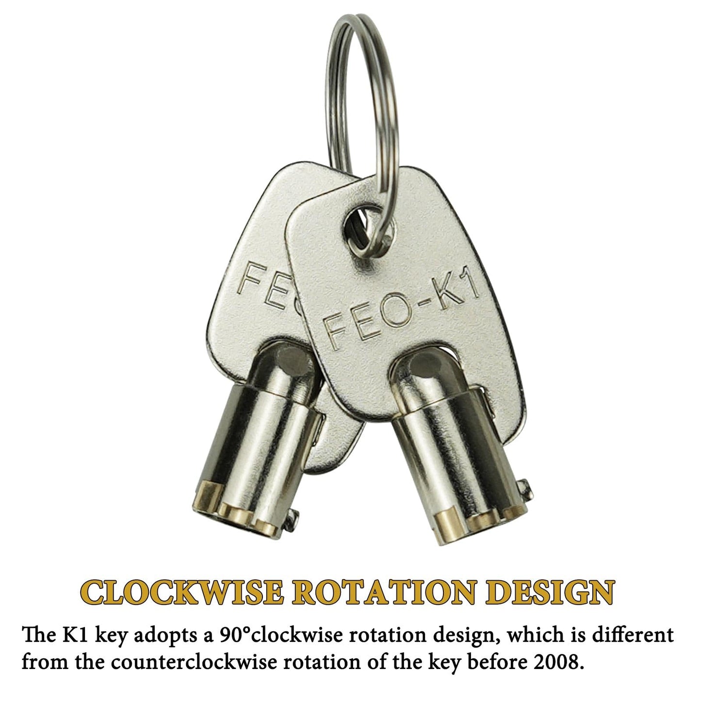 FEO-K1 Elevator Key K1 Fire Service Key Recall Reset Keys Silver Pack of 2