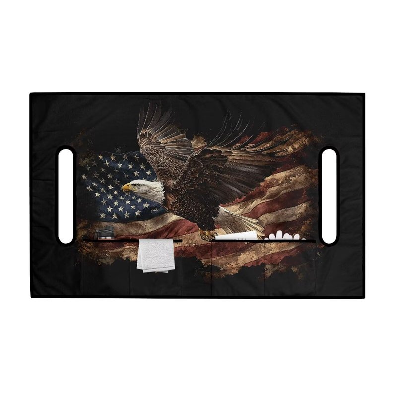 Yspwyqan Eagle Flag Golf Cart Seat Covers Anti-Slip Breathable Golf Seat Covers for Cart Comfortable Polyester Fabric Golf Cart Seat Protector Fit for EZGO Yamaha Club Car