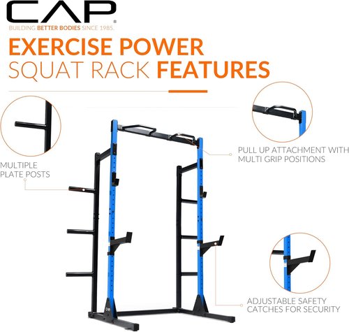 Cap Barbell Power Rack - Versatile Strength Training with Pull-Up Bar & Attachments | Multiple Colors