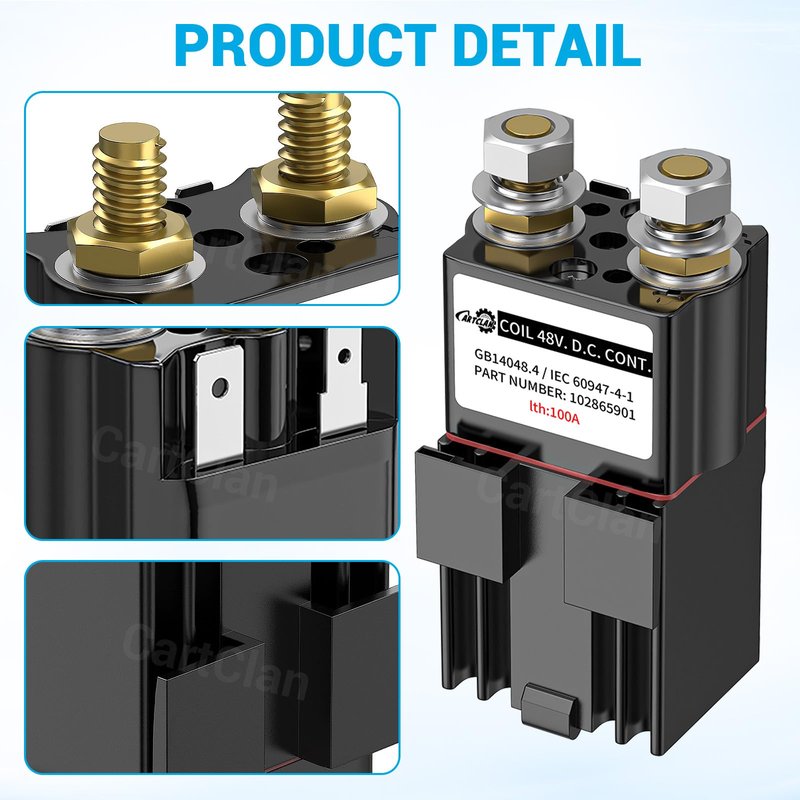 Club Car Solenoid 48 Volt, Golf Cart 48 Volt Soleniod with Resistance Suitable for Club Car New Models DS/Precedent and 2018-Up Tempo Golf Carts, Replace OEM#: 102865901, 1014947