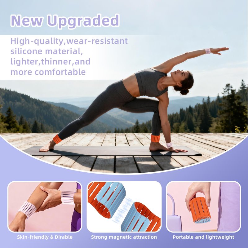 Mirastitch Wrist Weights, Ankle Weights for Women & Men – 2 Packs(1.1 lbs Each), Adjustable Ultra-Thin Magnetic Design, Silicone (Waterproof), Easy Wear, Adjustable, Ideal for Gym, Pilates, Walking, Yoga, Workout & Home Fitness